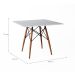 Mesa de Jantar Quadrada Eiffel Wood Branca 90 cm