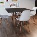 Mesa de Jantar Quadrada Eiffel Wood Preta e Natural 90 cm
