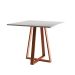 Mesa de Jantar Quadrada Mônaco Cobre e Branca 110 cm
