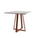 Mesa de Jantar Quadrada Mônaco Cobre e Branca 90 cm