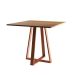 Mesa de Jantar Quadrada Mônaco Cobre e Imbuia 90 cm