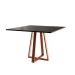 Mesa de Jantar Quadrada Mônaco Cobre e Preta 110 cm