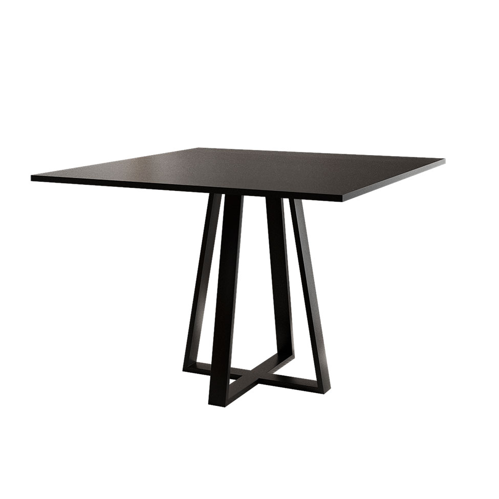 Mesa de Jantar Quadrada Mônaco Preta 110 cm