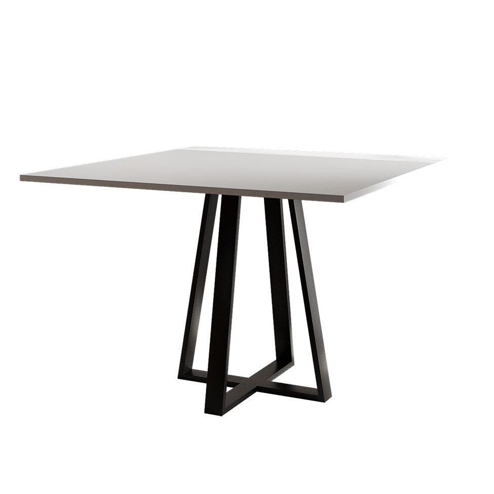 Mesa de Jantar Quadrada Mônaco Preta e Branca 110 cm
