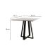 Mesa de Jantar Quadrada Mônaco Preta e Branca 90 cm