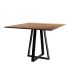 Mesa de Jantar Quadrada Mônaco Preta e Imbuia 110 cm