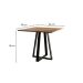 Mesa de Jantar Quadrada Mônaco Preta e Imbuia 90 cm