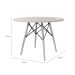 Mesa de Jantar Redonda Eiffel Wood Branca 90 cm
