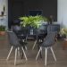Mesa de Jantar Redonda Eiffel Wood Preta 90 cm
