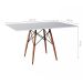 Mesa de Jantar Retangular Eiffel Wood Branca 120 cm