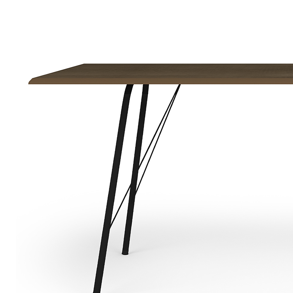 Mesa de Jantar Retangular Paraty Amêndoa e Preta 150 cm