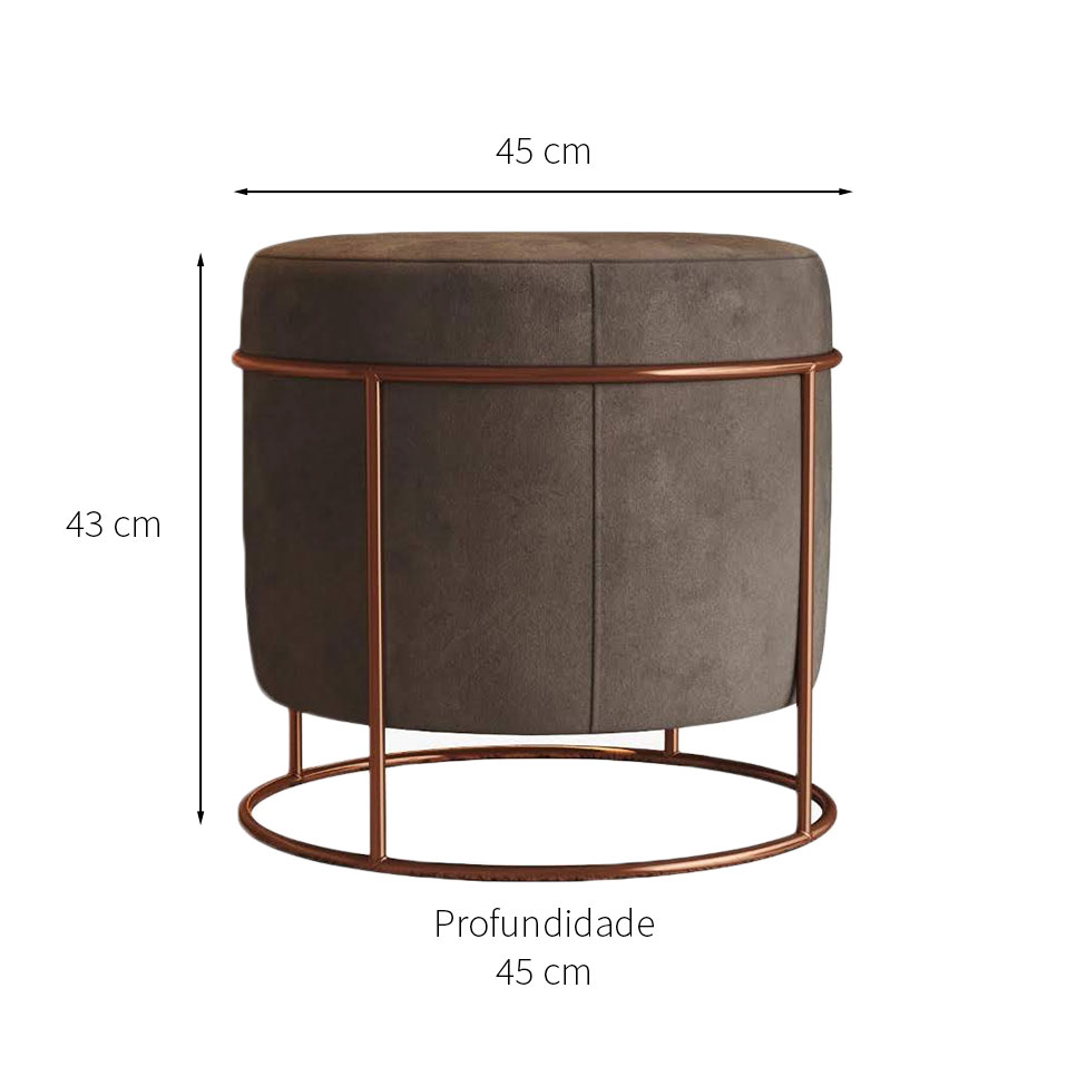 Puff Madrid Cobre e Marrom