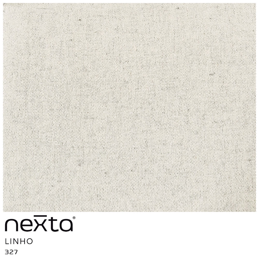 Banqueta com Encosto Marie Base Aço Titânio Linho Bege Mesclado - Nexta Casa