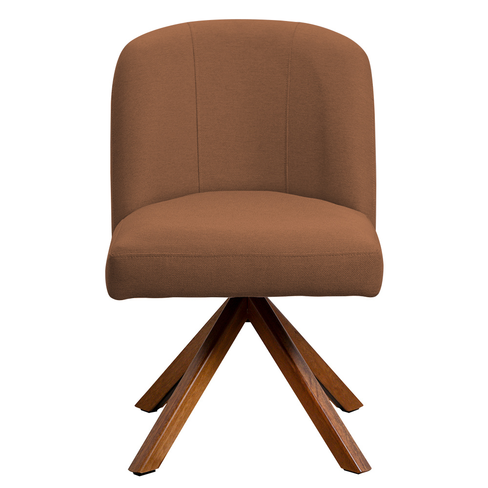 Cadeira De Jantar Cléo Base Giromad Linho Terracota - Nexta Casa