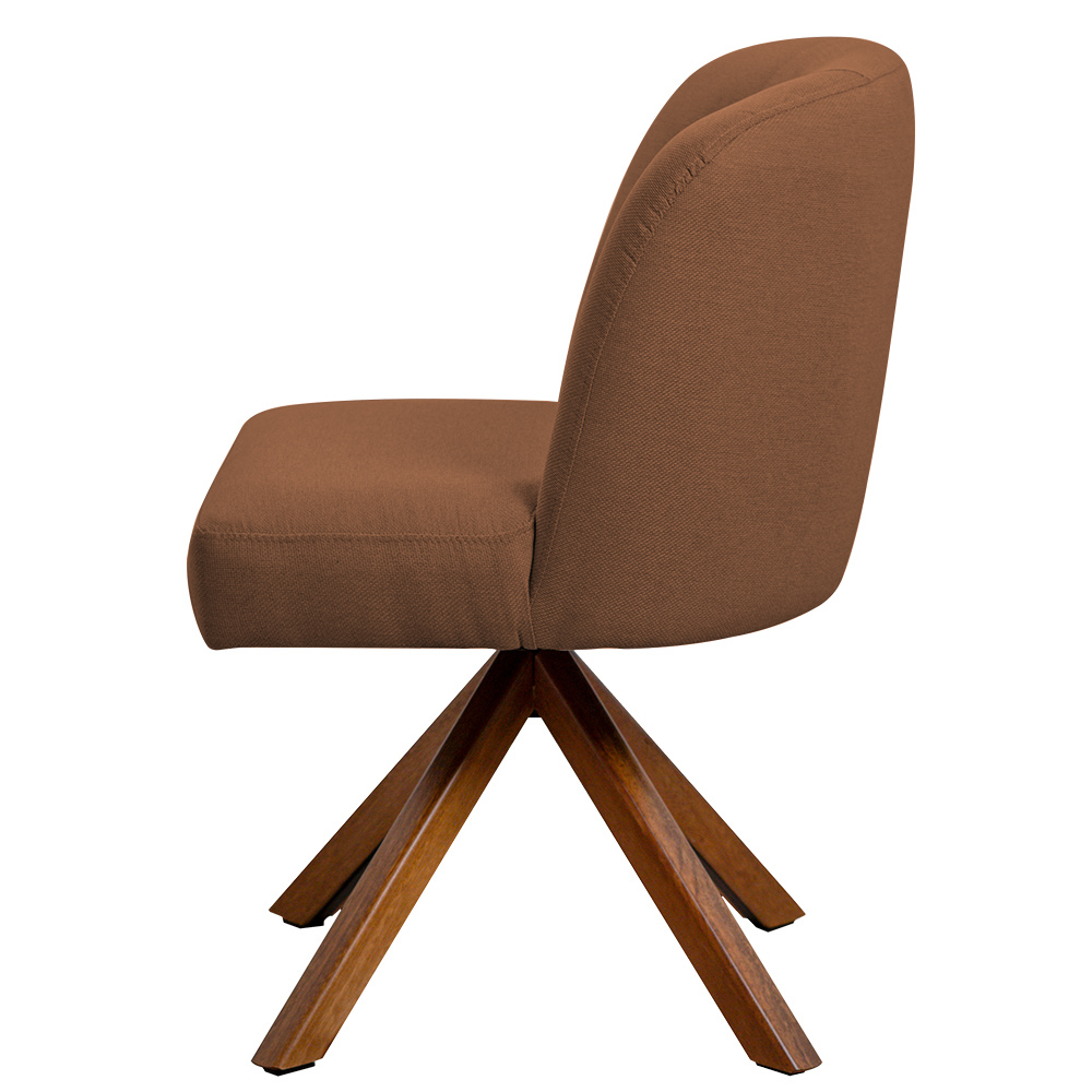 Cadeira De Jantar Cléo Base Giromad Linho Terracota - Nexta Casa
