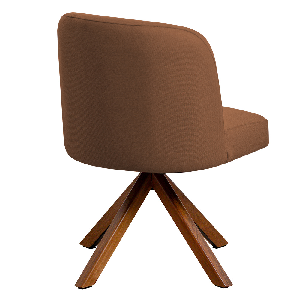 Cadeira De Jantar Cléo Base Giromad Linho Terracota - Nexta Casa