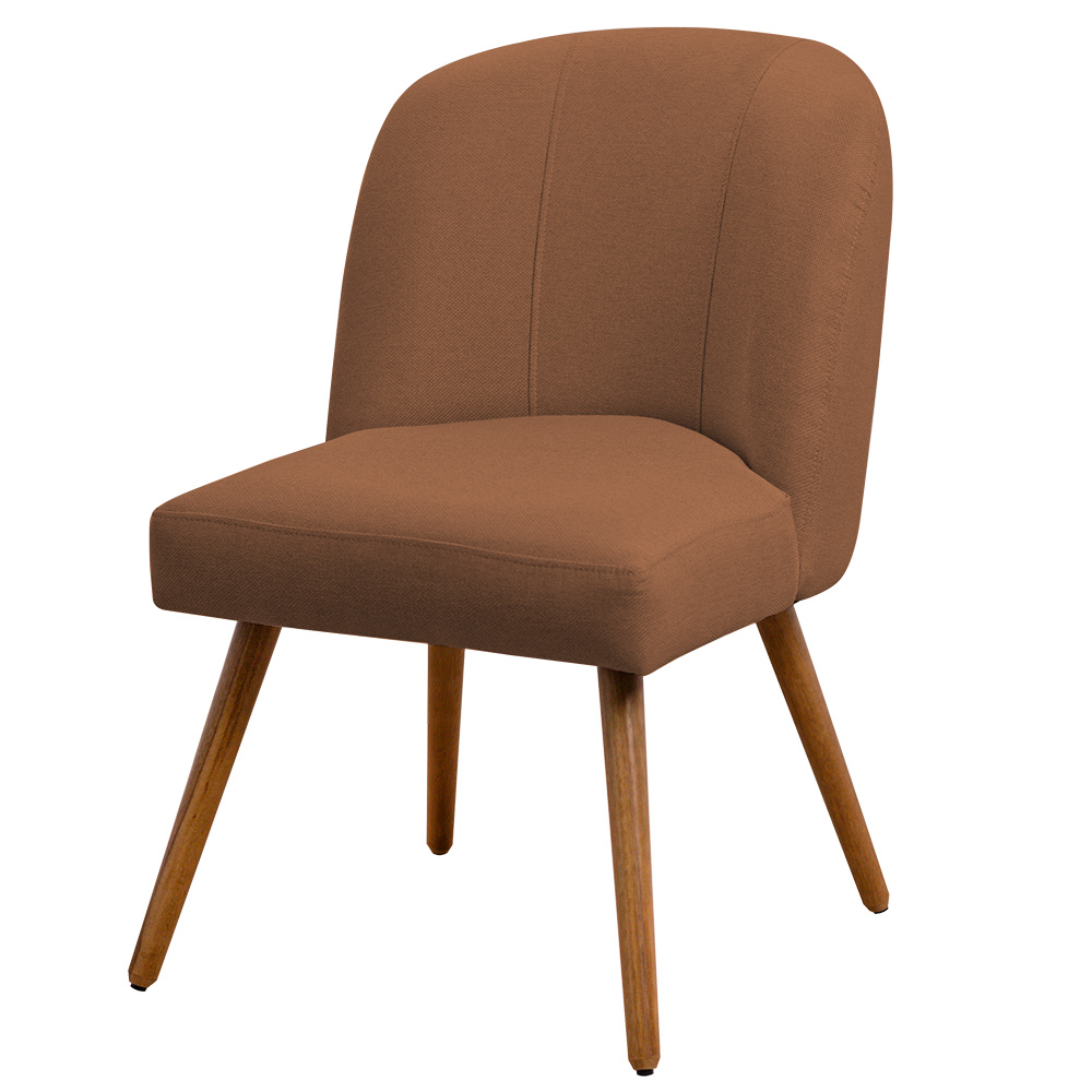 Cadeira De Jantar Cléo Pés Palito Linho Terracota - Nexta Casa