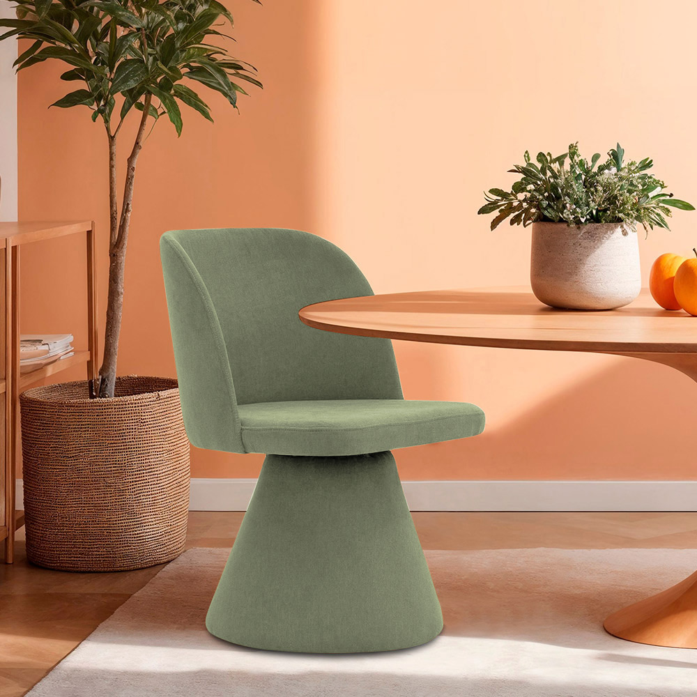 Cadeira de Jantar Liz Base Fixa Linho Verde - Nexta Casa