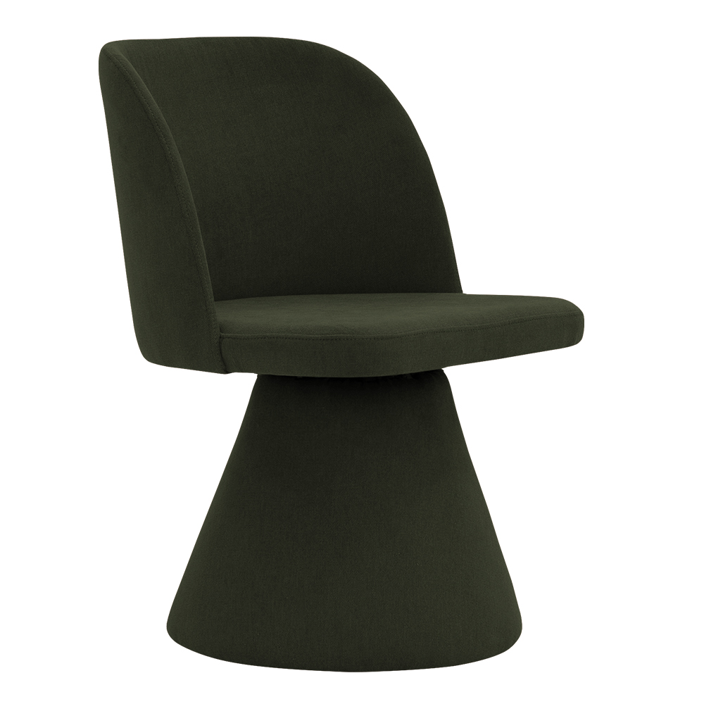 Cadeira de Jantar Liz Base Fixa Linho Verde Musgo - Nexta Casa