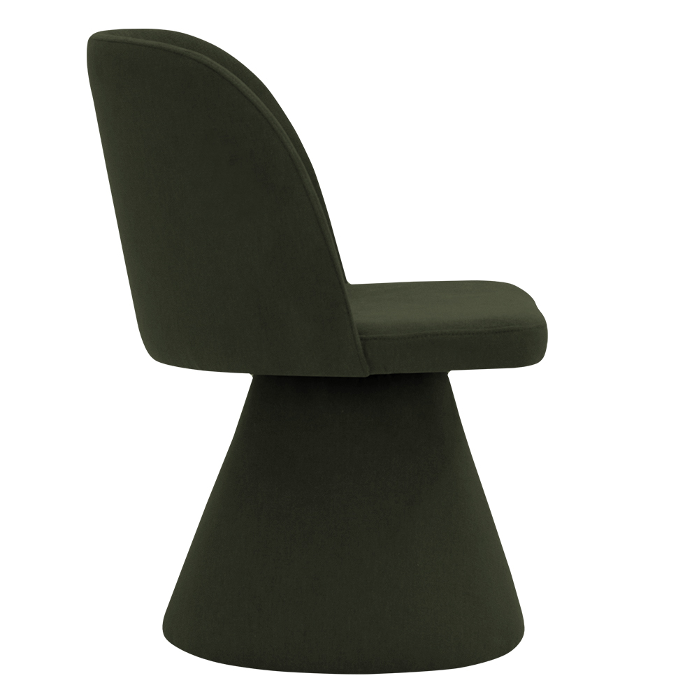 Cadeira de Jantar Liz Base Fixa Linho Verde Musgo - Nexta Casa