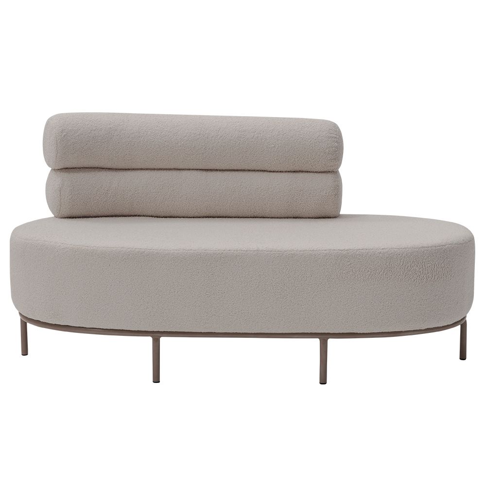 Chaise Mabel Encosto Direito Base Champagne Bouclé Sheep Bege Claro - Nexta Casa
