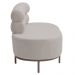 Chaise Mabel Encosto Direito Base Champagne Bouclé Sheep Bege Claro - Nexta Casa