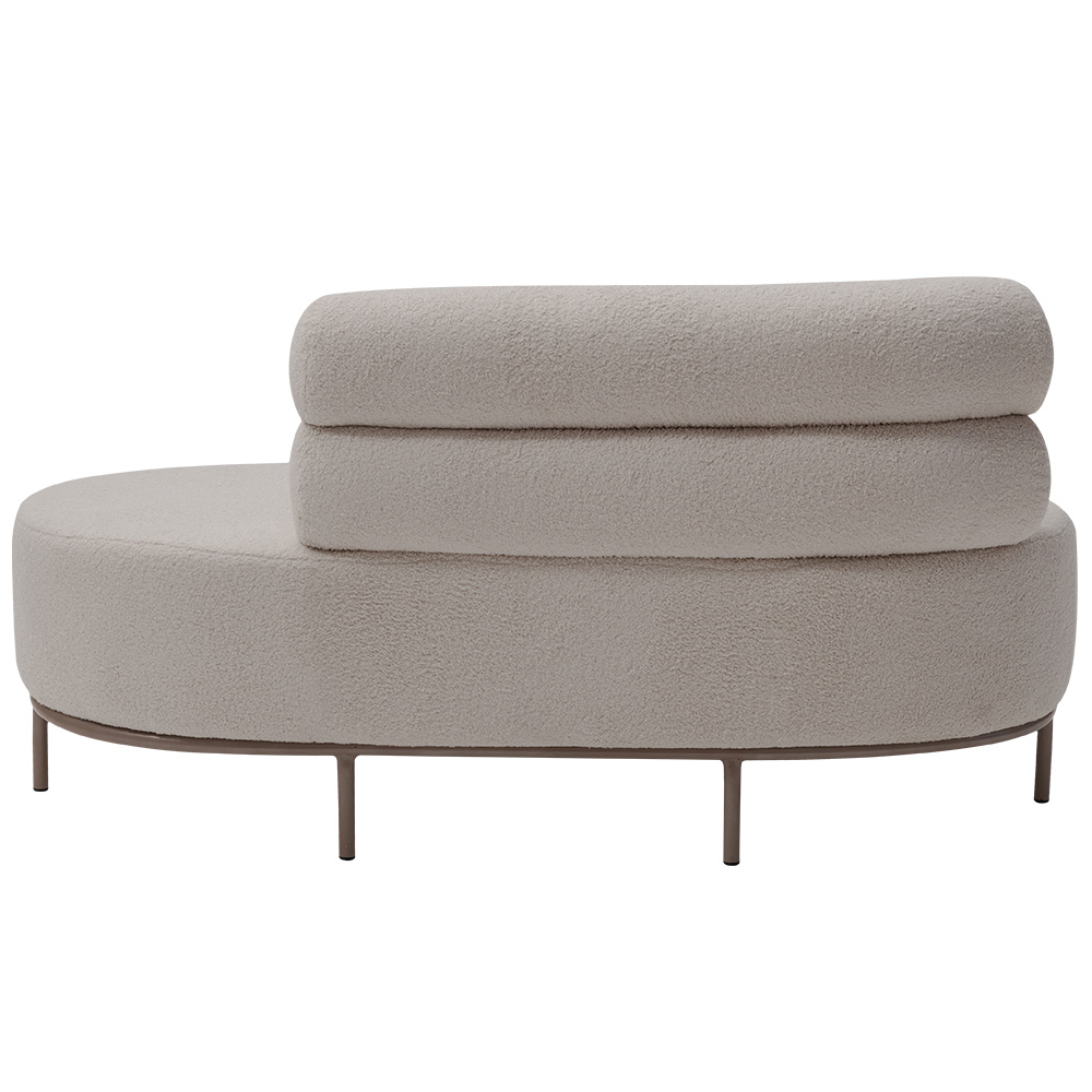 Chaise Mabel Encosto Direito Base Champagne Bouclé Sheep Bege Claro - Nexta Casa