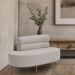 Chaise Mabel Encosto Esquerdo Base Champagne Bouclé Sheep Bege Claro - Nexta Casa