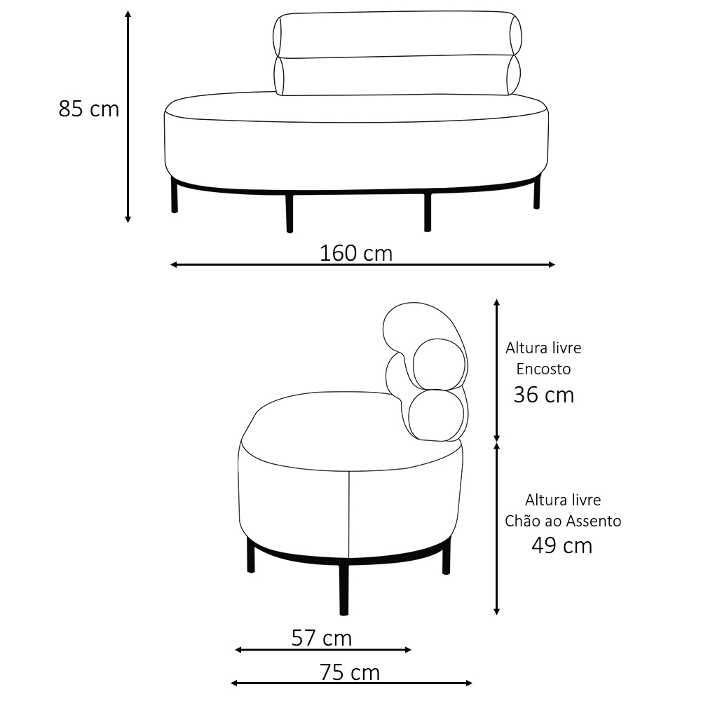 Chaise Mabel Encosto Esquerdo Base Champagne Bouclé Sheep Bege Claro - Nexta Casa