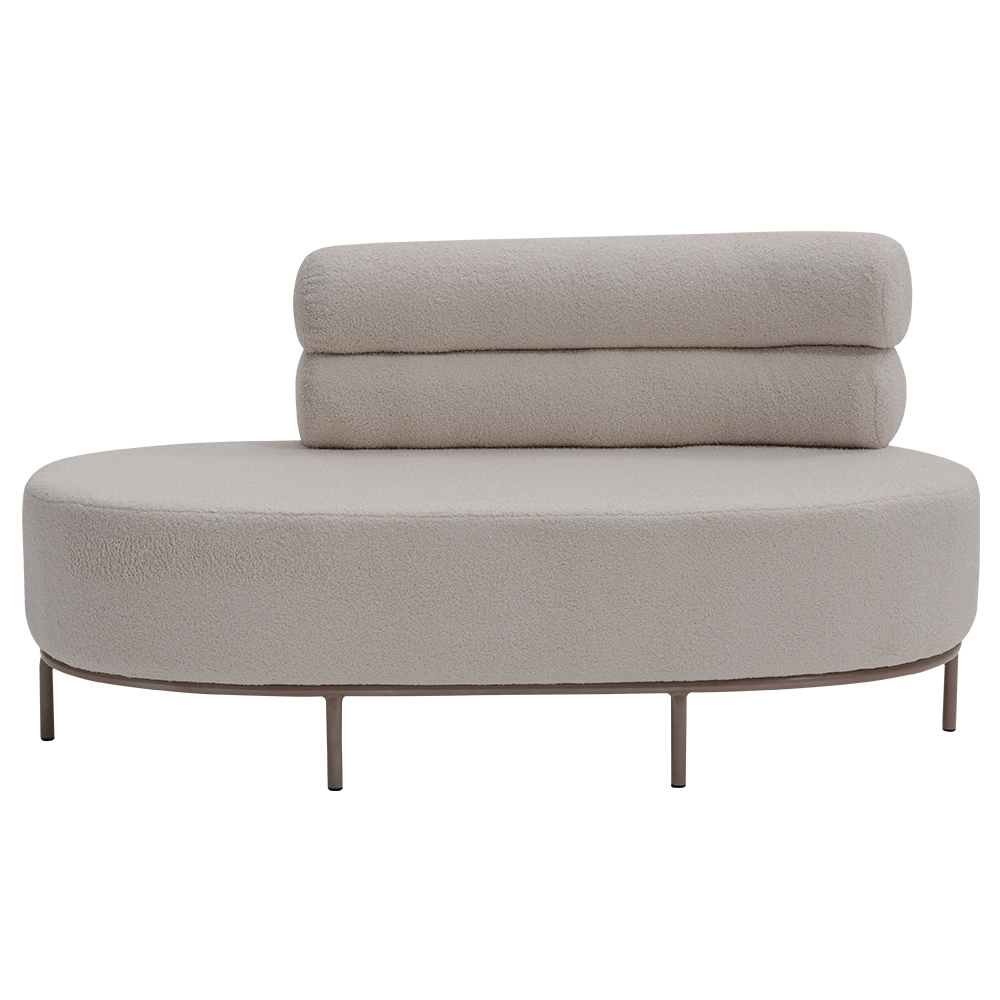 Chaise Mabel Encosto Esquerdo Base Champagne Bouclé Sheep Bege Claro - Nexta Casa