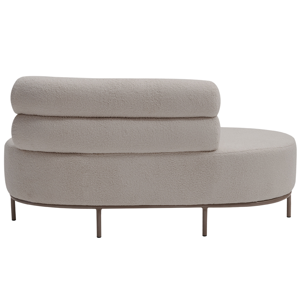 Chaise Mabel Encosto Esquerdo Base Champagne Bouclé Sheep Bege Claro - Nexta Casa