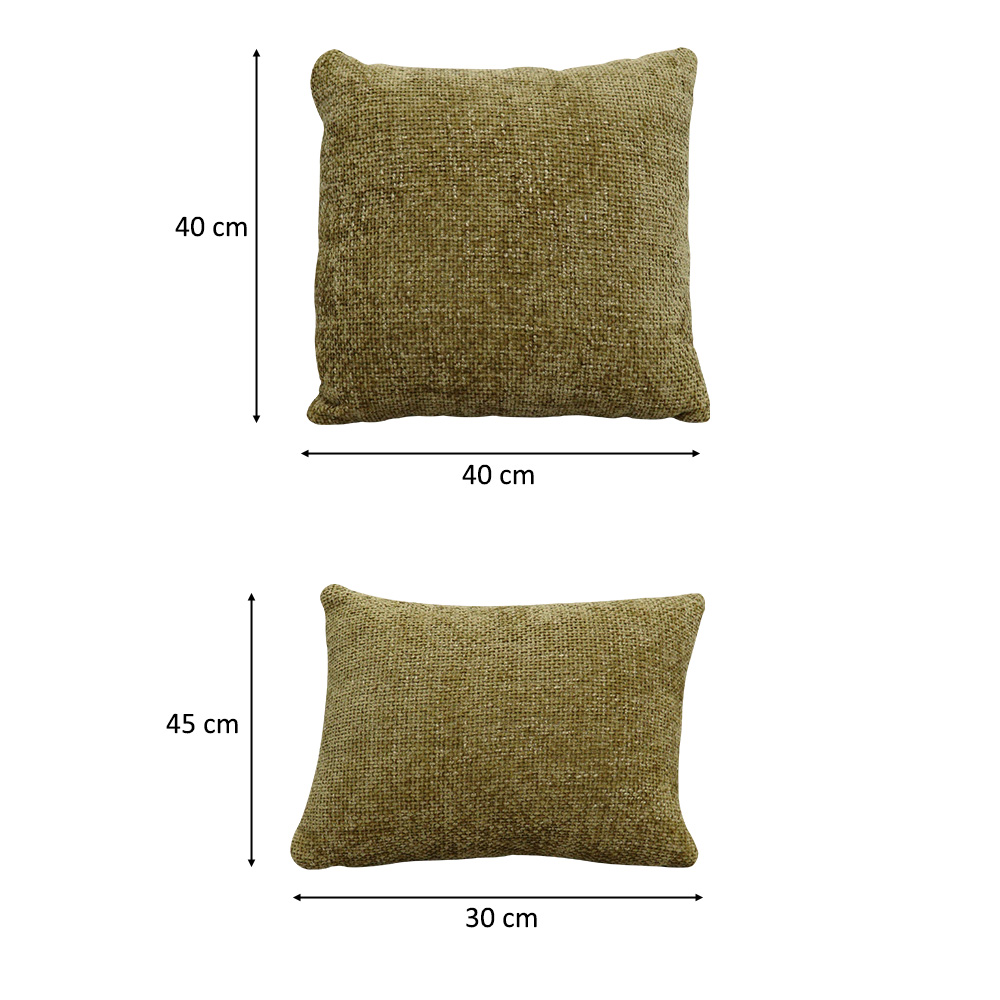Kit 02 Almofadas Decorativas 30x45cm e 40x40cm Linhão Mostarda - Nexta Casa