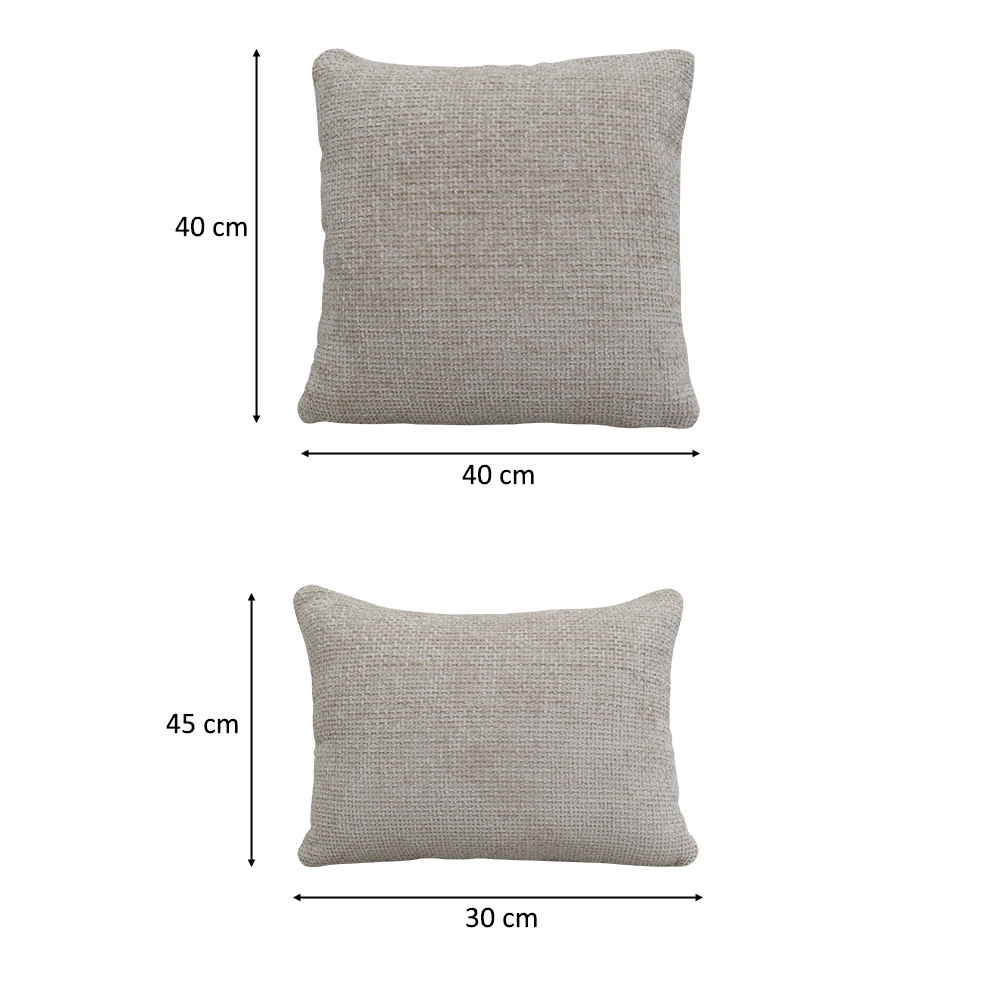 Kit 02 Almofadas Decorativas 30x45cm e 40x40cm Linhão Off White - Nexta Casa