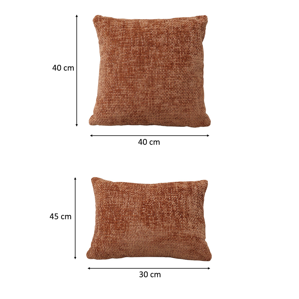 Kit 02 Almofadas Decorativas 30x45cm e 40x40cm Linhão Terracota - Nexta Casa
