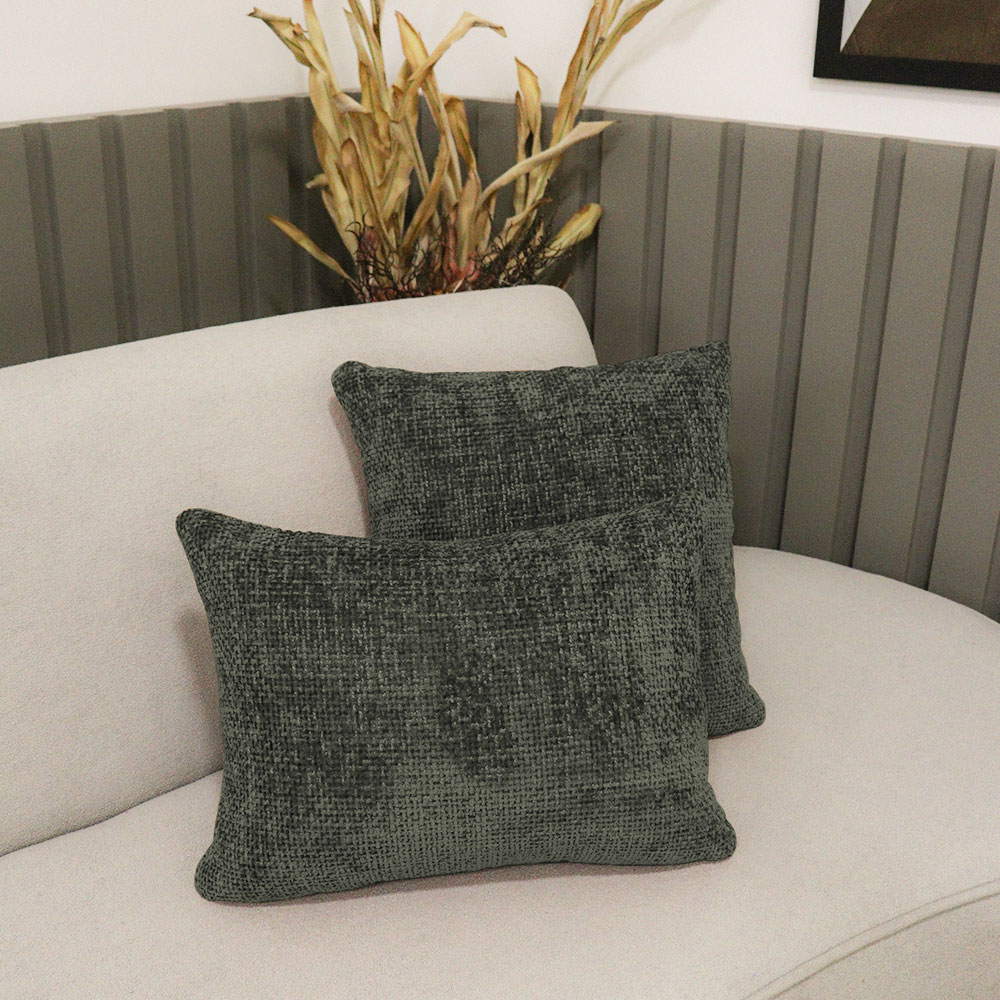 Kit 02 Almofadas Decorativas 30x45cm e 40x40cm Linhão Verde - Nexta Casa