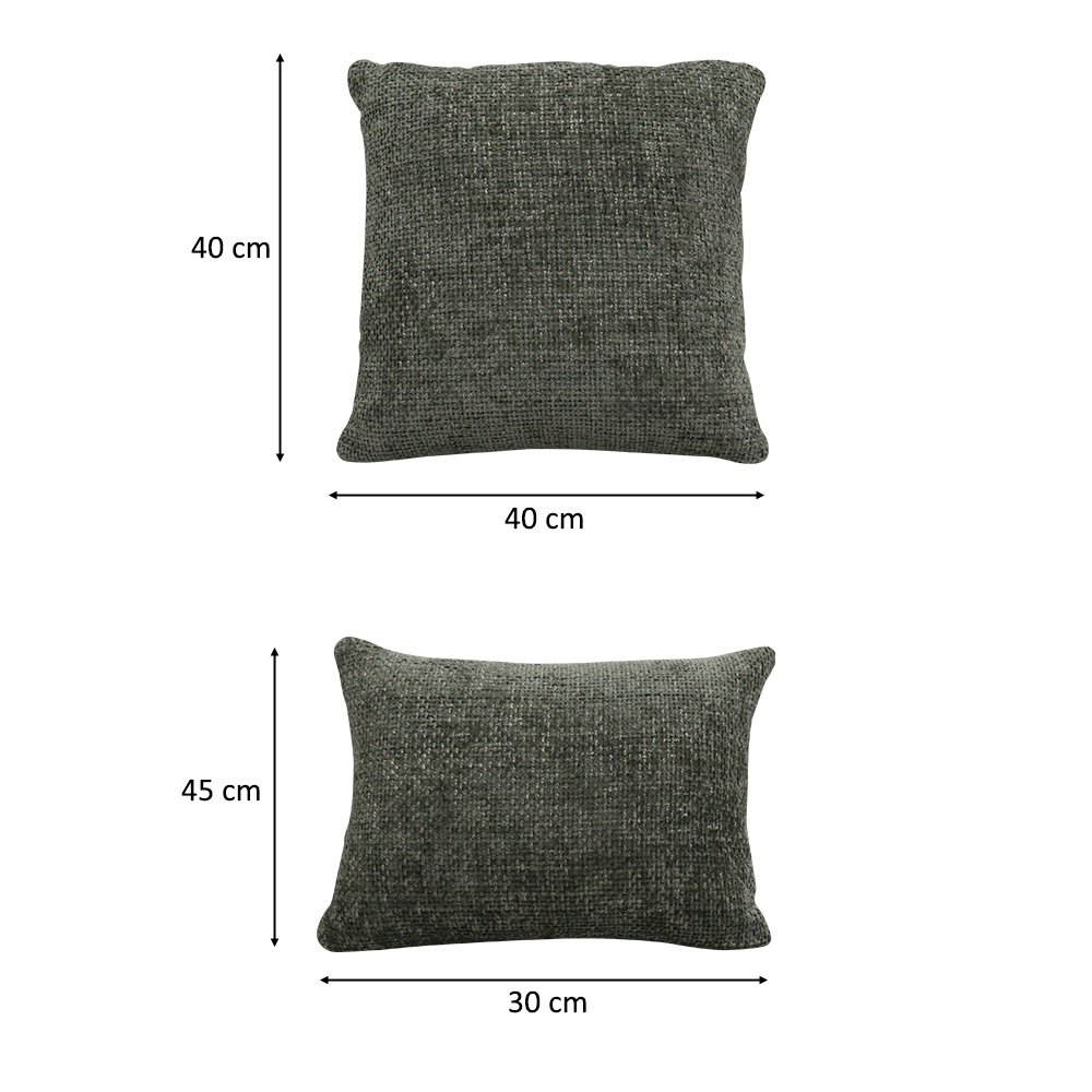Kit 02 Almofadas Decorativas 30x45cm e 40x40cm Linhão Verde - Nexta Casa