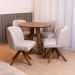 Kit 02 Cadeiras De Jantar Cléo Base Giromad Linho Cru - Nexta Casa