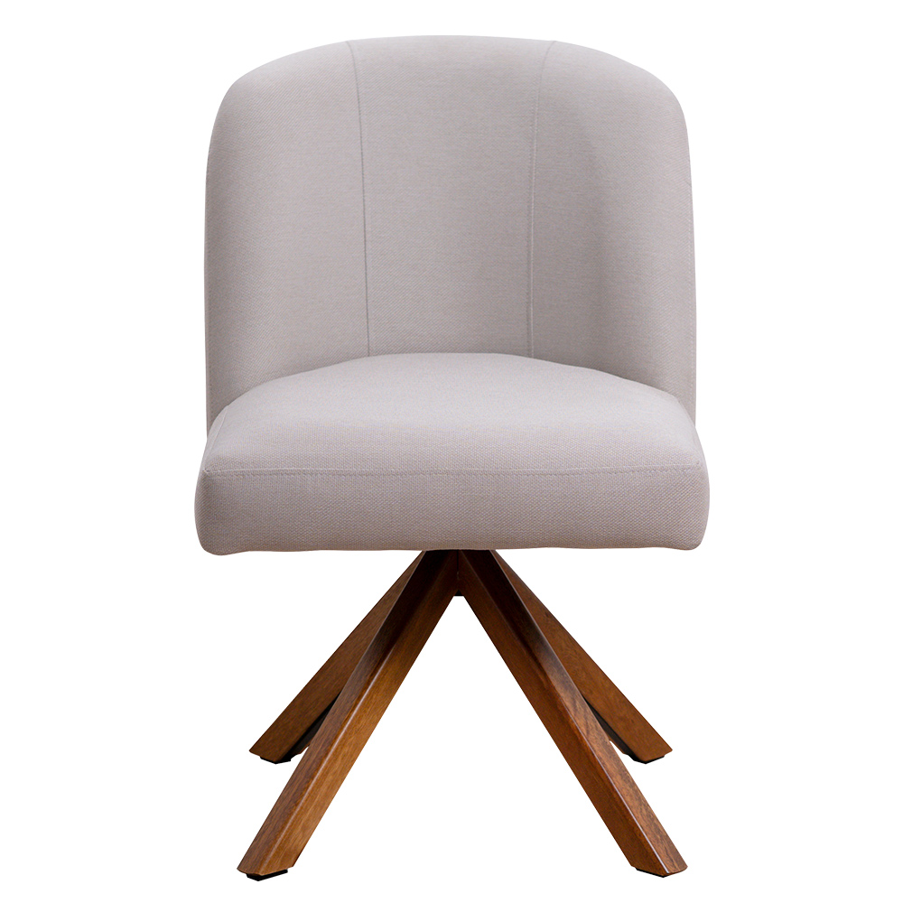Kit 02 Cadeiras De Jantar Cléo Base Giromad Linho Cru - Nexta Casa