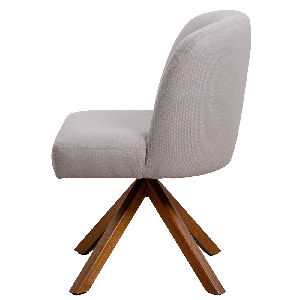 Kit 02 Cadeiras De Jantar Cléo Base Giromad Linho Cru - Nexta Casa