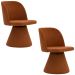 Kit 02 Cadeiras de Jantar Liz Base Fixa Linho Terracota - Nexta Casa