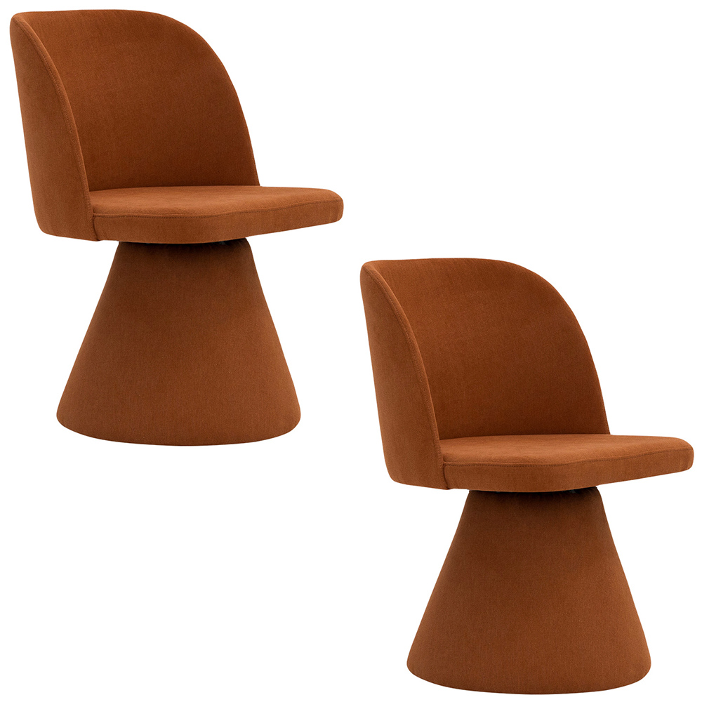Kit 02 Cadeiras de Jantar Liz Base Fixa Linho Terracota - Nexta Casa