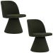 Kit 02 Cadeiras de Jantar Liz Base Fixa Linho Verde Musgo - Nexta Casa