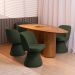 Kit 02 Cadeiras de Jantar Liz Base Fixa Linho Verde Musgo - Nexta Casa