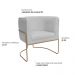 Kit 02 Poltronas Decorativas Betina Base Aço Ouro Fosco Bouclé Cinza Claro - Nexta Casa