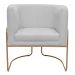 Kit 02 Poltronas Decorativas Betina Base Aço Ouro Fosco Bouclé Cinza Claro - Nexta Casa