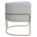 Kit 02 Poltronas Decorativas Betina Base Aço Ouro Fosco Bouclé Cinza Claro - Nexta Casa