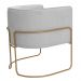 Kit 02 Poltronas Decorativas Betina Base Aço Ouro Fosco Bouclé Cinza Claro - Nexta Casa