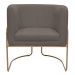 Kit 02 Poltronas Decorativas Betina Base Aço Ouro Fosco Bouclé Marrom - Nexta Casa