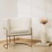 Kit 02 Poltronas Decorativas Betina Base Aço Ouro Fosco Bouclé Off White - Nexta Casa