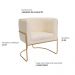 Kit 02 Poltronas Decorativas Betina Base Aço Ouro Fosco Bouclé Off White - Nexta Casa